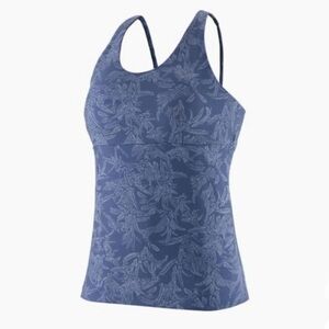 Patagonia Women's Mibra Climbing Tank Top in Monkey Flower Current Blue
